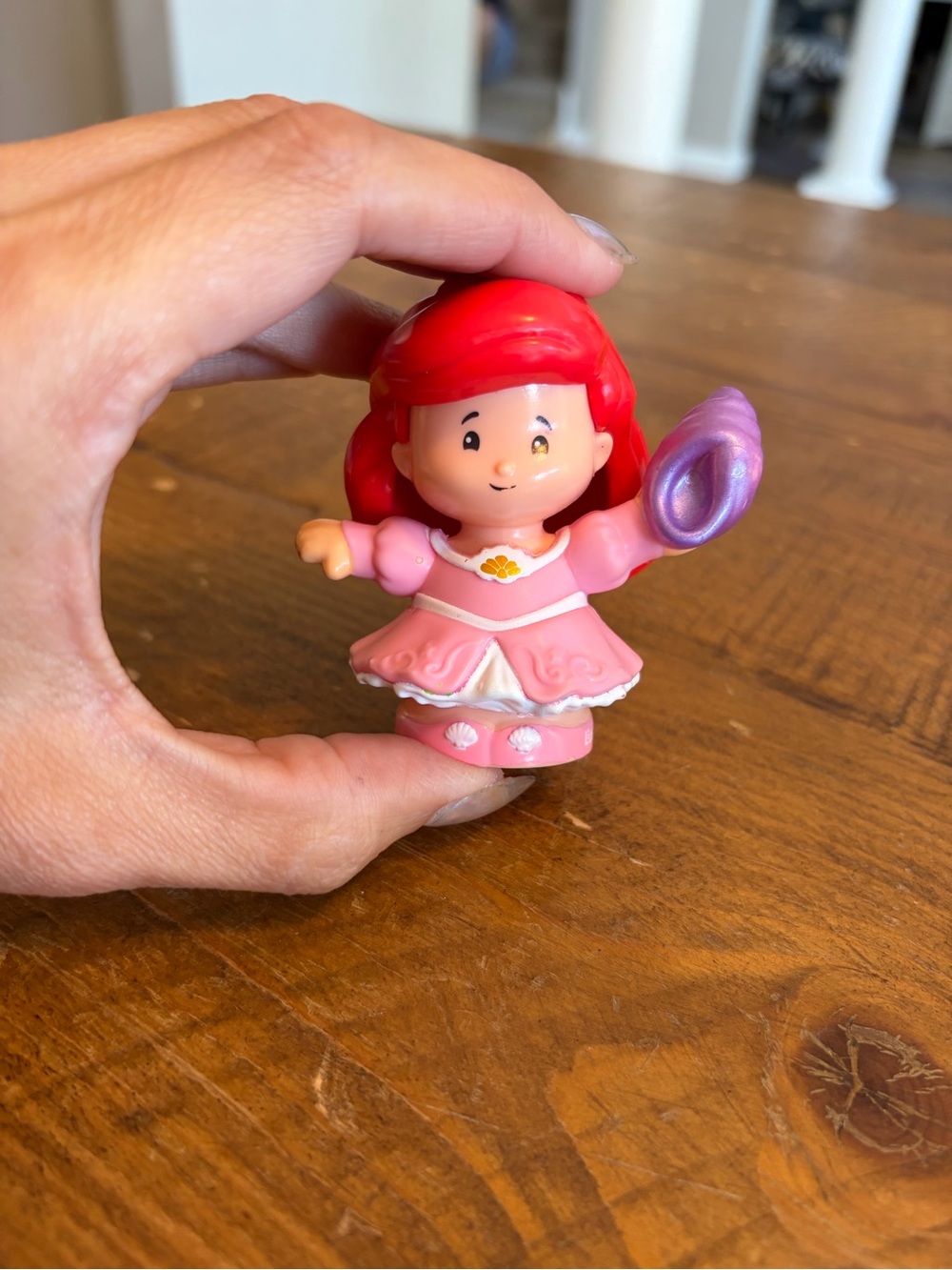 Fisher Price Little People Ariel with seashell as is. Part of mouth is worn off
